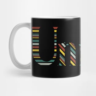 Unique Word Colorful Stripes Mug